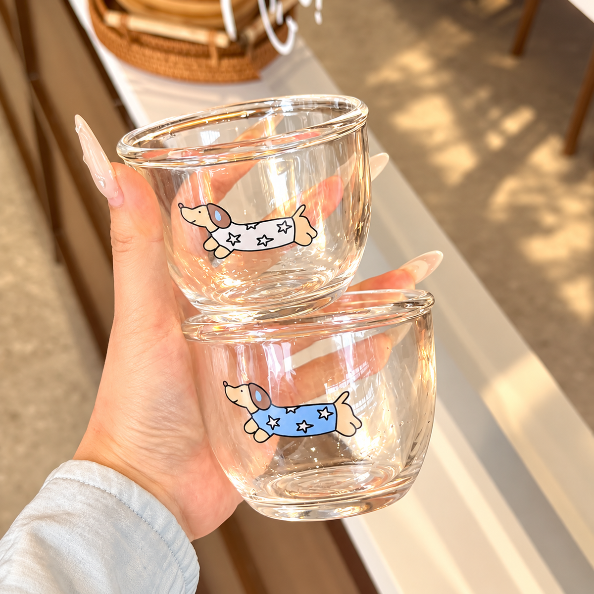 Dachshund Mini Glass Dessert Cup Gift Set – 260ML, Set of 4