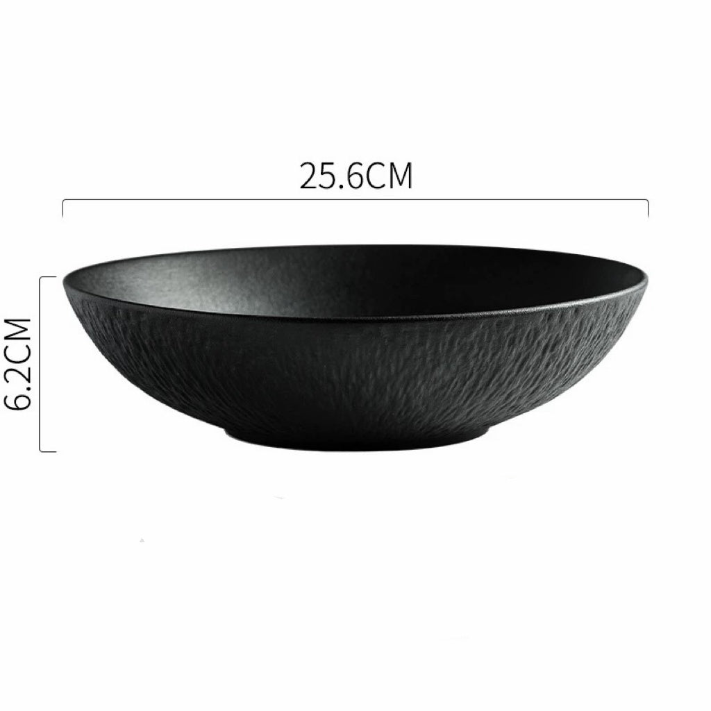 Stone Texture Matte Ceramic Dinner Plate - 2 Colors, 10-Inch