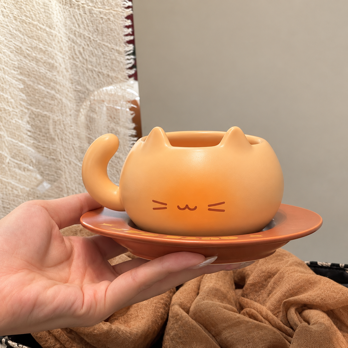 Bread Kitten Ceramic Coffee Cup & Saucer – 220ML
