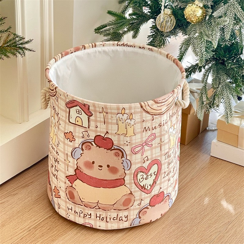 Cute Animal Linen Storage Basket - Foldable & Water-Resistant