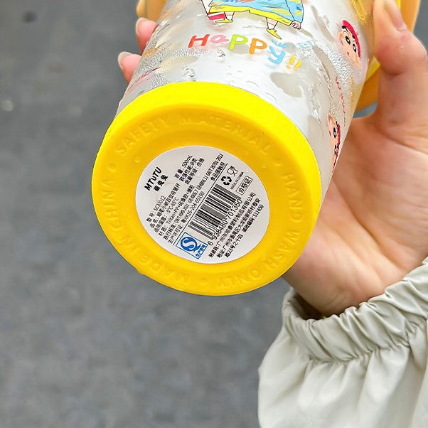 Crayon Shin-Chan & Shiro Portable Straw Cup - Cute Design, BPA-Free Tritan Material