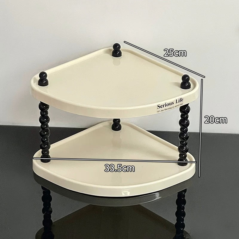 Creamy Corner Shelf Rack | Desktop & Bathroom Storage
