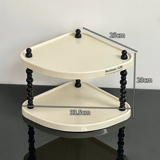 Creamy Corner Shelf Rack | Desktop & Bathroom Storage