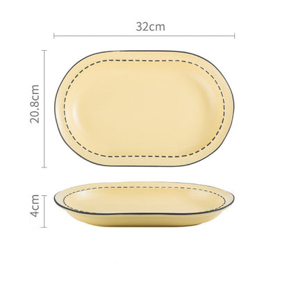 Comic Style Handcrafted Ceramic Dinnerware Set | Unique 2D Aesthetic, 4 Colors Available