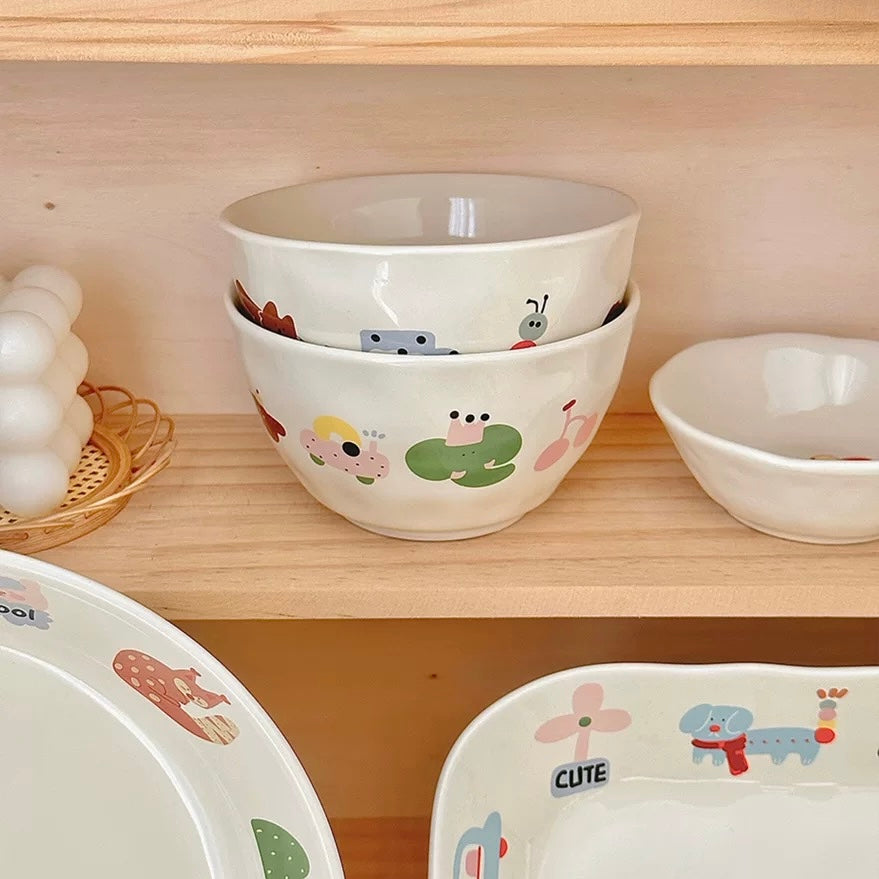 Cute Illustration Series Dinnerware Set - Adorable and Practical Design