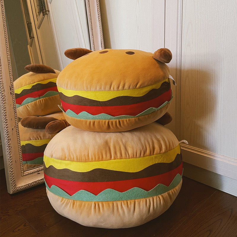 Burger Dog Kawaii Plush Pillow – 2 Sizes