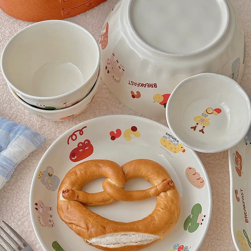 Cute Illustration Series Dinnerware Set - Adorable and Practical Design