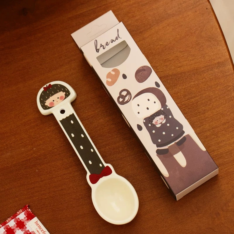 Cute Dessert Ceramic Spoon - Bread & Girl Design