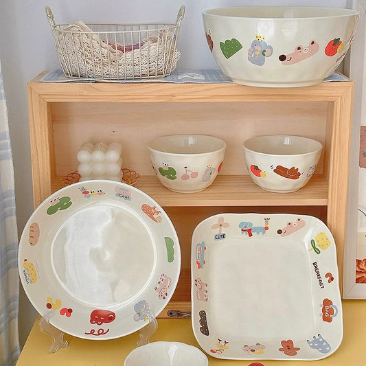 Cute Illustration Series Dinnerware Set - Adorable and Practical Design