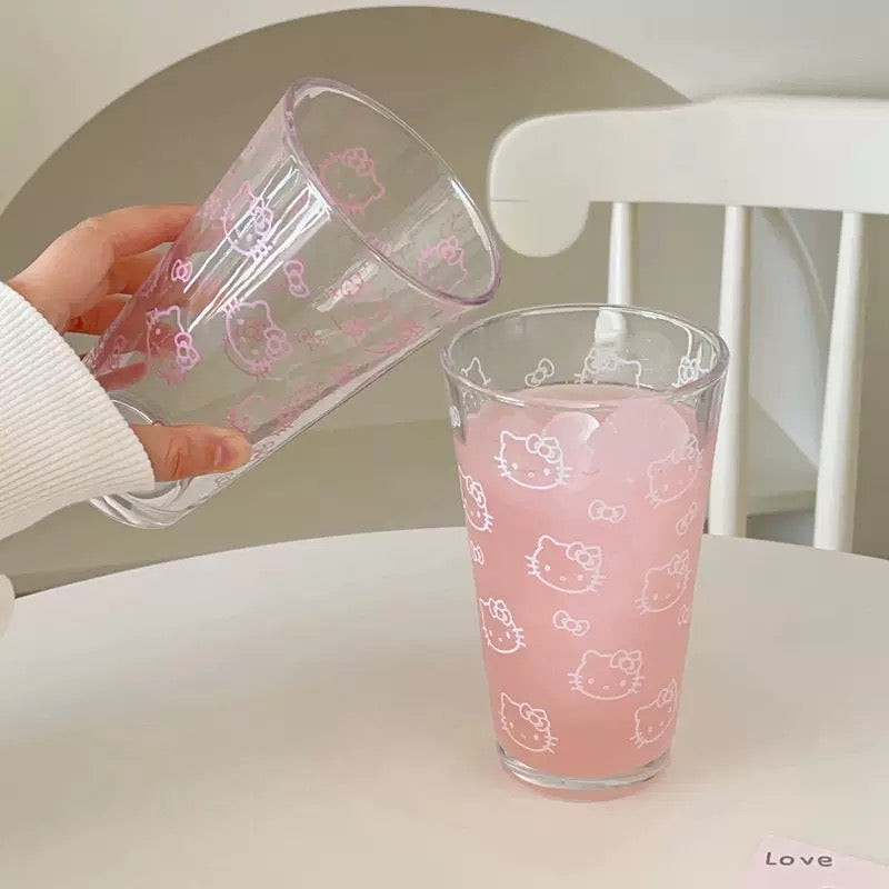Cute Kitty Glass Cup – 450ML Capacity