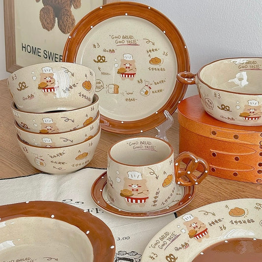 Adorable Fragrant Bread Bear Series Dinnerware Set - Perfect Gift Idea with Versatile Designs