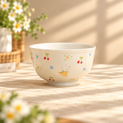 Bunny & Floral Ceramic Bowl Gift Set – 350ML, Set of 5