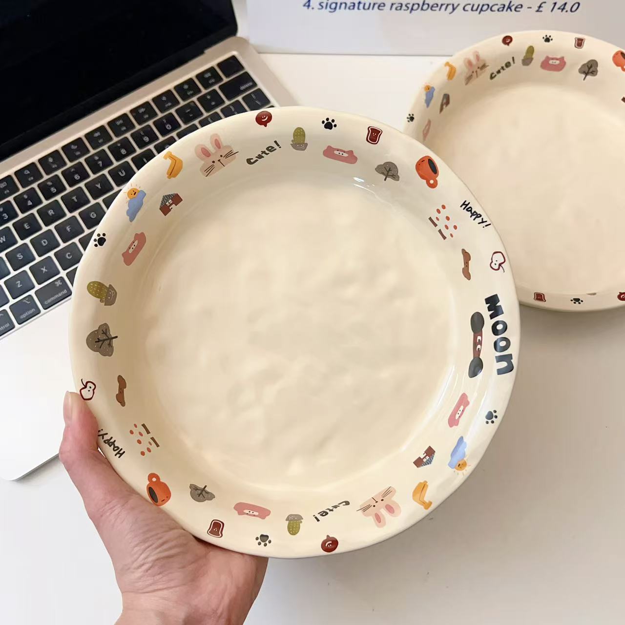 Moon Dog Series Ceramic Soup Plate, 8.5-Inch