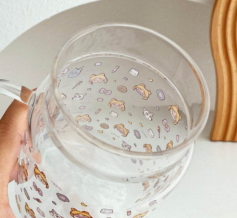 Cute Girl Glass Cup with Straw & Lid - 700ML