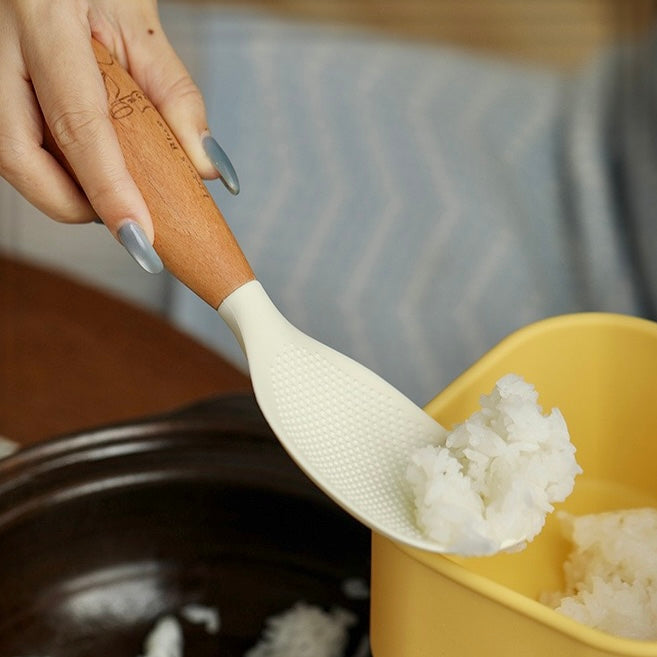 Silicone Rice Scoop with Wood Handle