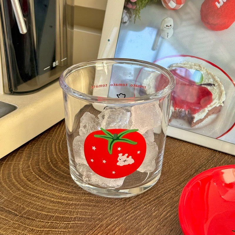 Tomato & Apple Puppy Short Glass Tumbler – 400ML
