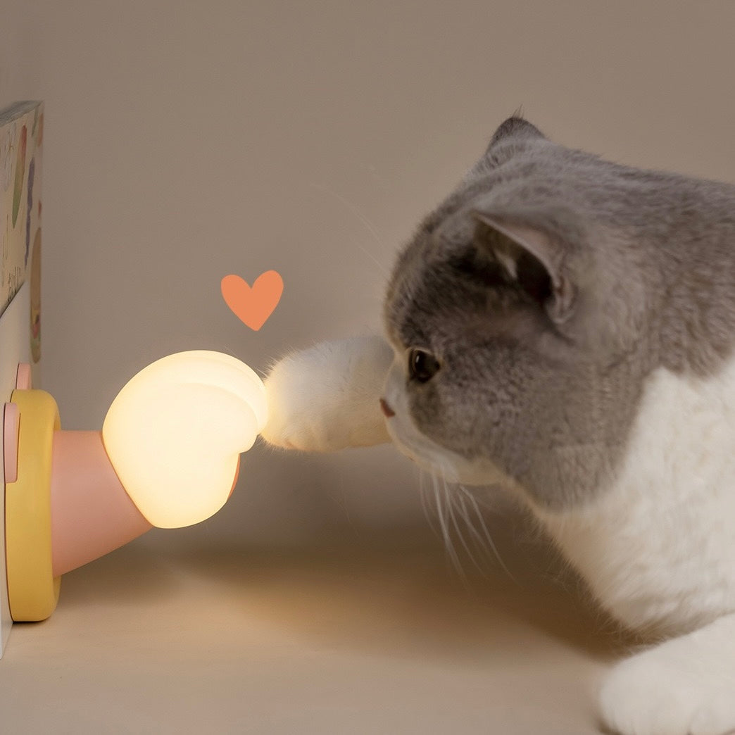 Cute Cat Paw Magnetic Tap Night Light - USB Rechargeable, 3 Brightness Levels