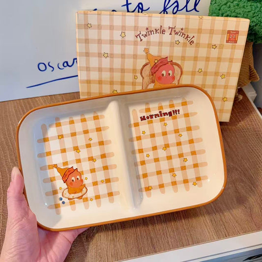 Twinkle Twinkle Ceramic Divided Plate, 9-Inch