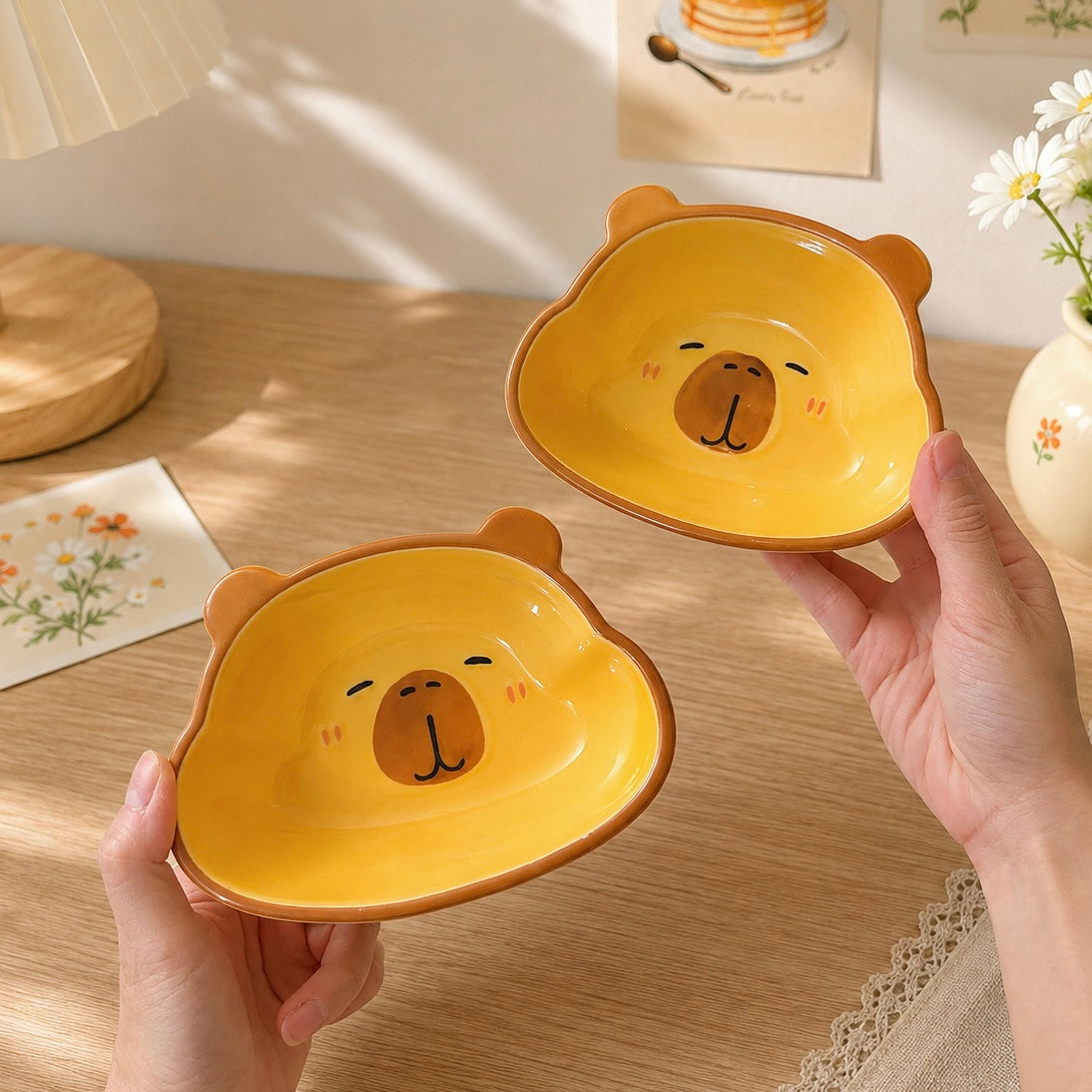 Capybara Shaped Kawaii Ceramic Bowl – 280ML