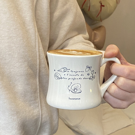 Ocean Shell Ceramic Mug – 300ML Capacity