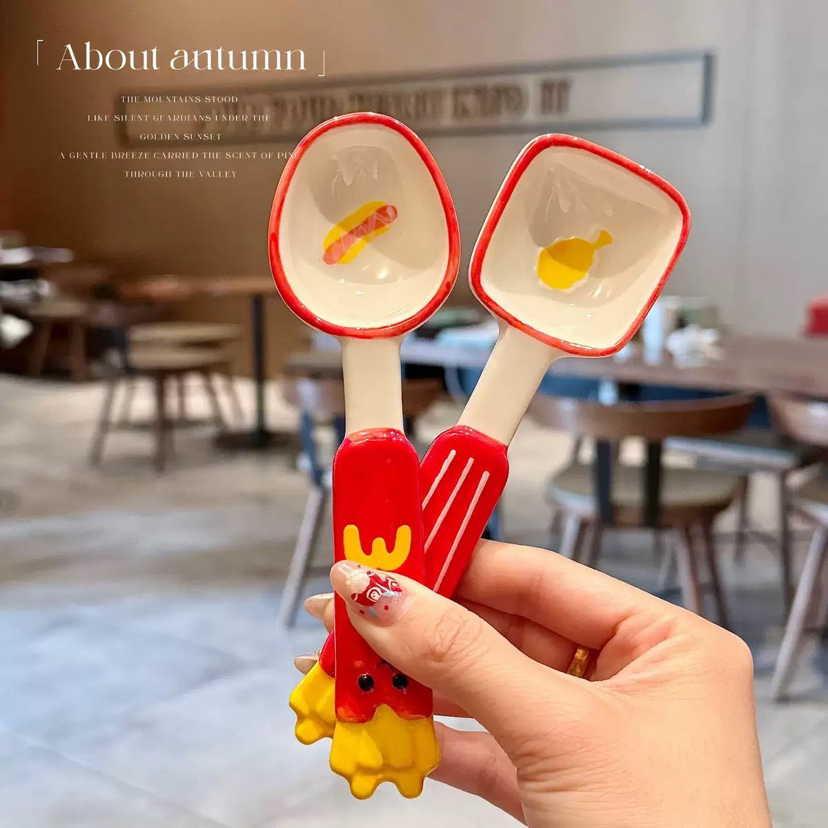 French Fries Kawaii Ceramic Spoon – 16CM