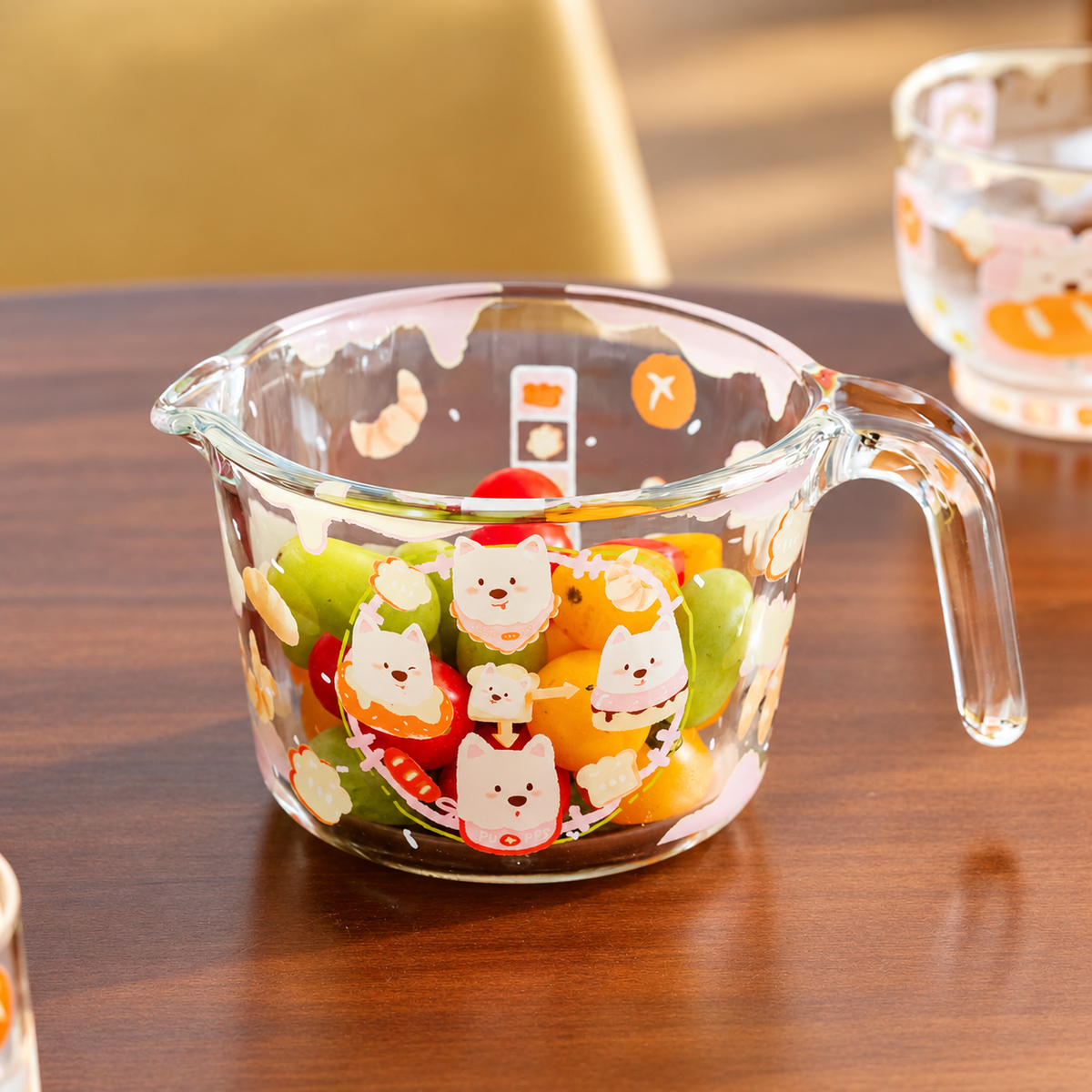 Cute Puppy Borosilicate Glass Measuring Cup – 650ML