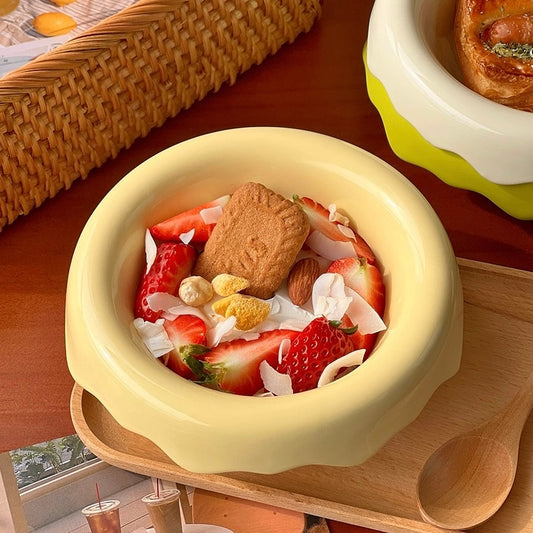 Wavy Rim Ceramic Yogurt Bowl – 300ML
