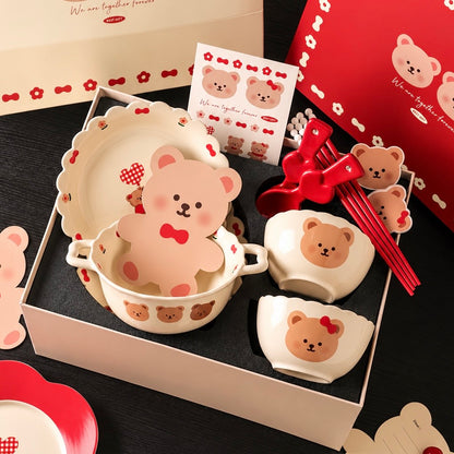 Sweetheart Bear Ceramic Tableware Gift Set – Set of 9
