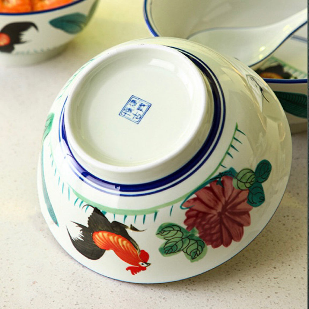 Vintage Ceramic Chinese Style Ramen Bowl | Retro Design – Two Sizes (7-inch, 9-inch)