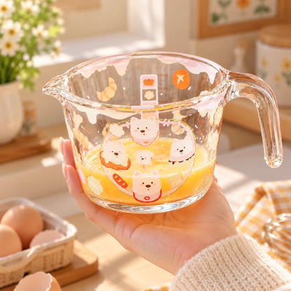 Cute Puppy Borosilicate Glass Measuring Cup – 650ML