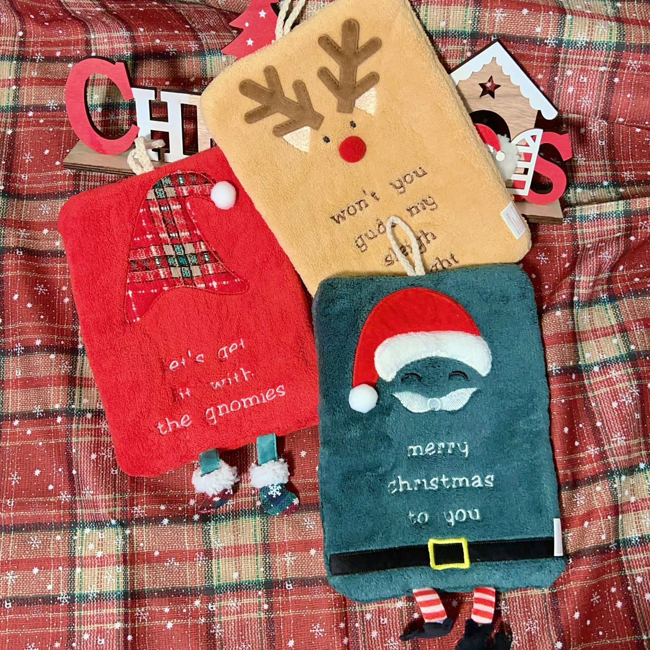 Christmas Square Hand Towel with Legs - 4 Colors | Christmas Gift