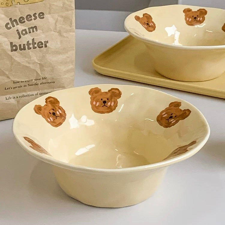 Emo Bear Flared Ceramic Bowl – 500ML Capacity