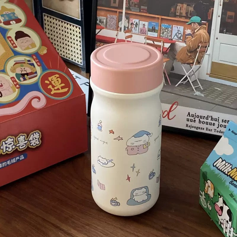 Sleepy Cat Stainless Steel Insulated Bottle – 300ML
