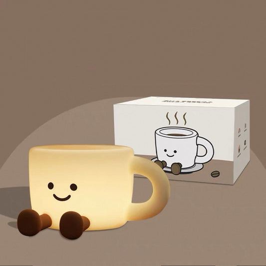 Coffee Cup Tap Night Light | Adjustable Brightness, USB Charging
