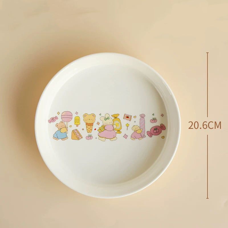 Ice Cream Party Ceramic Plate – Cute Deep Dish for Pasta, Salad & Dessert | Perfect for Gifting