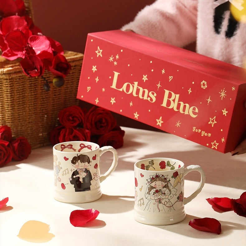 Wedding Day Ceramic Mug Gift Set - Set of 2 | 340ML