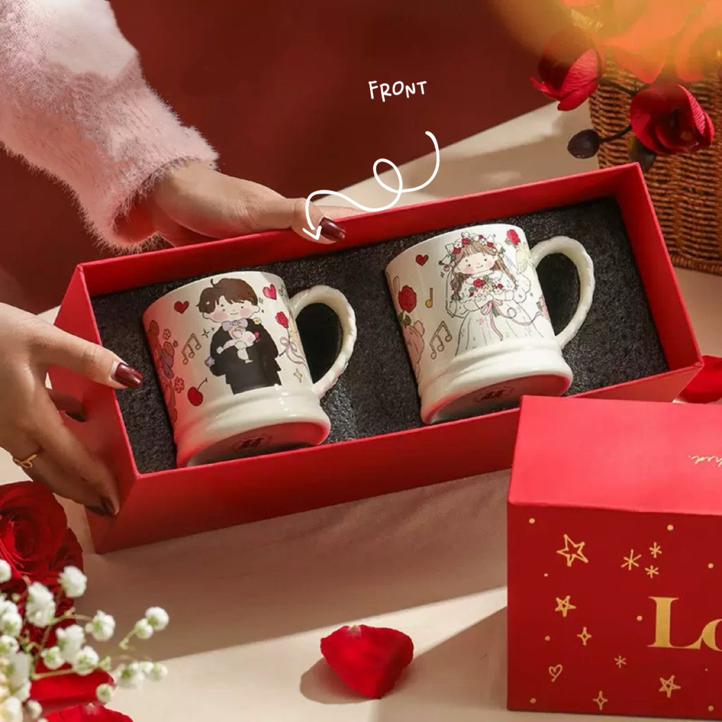 Wedding Day Ceramic Mug Gift Set - Set of 2 | 340ML