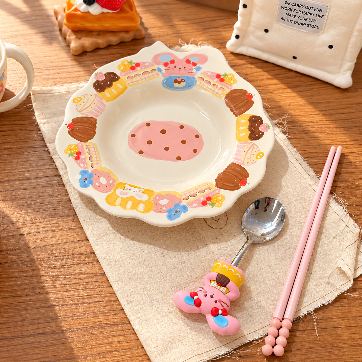 Birthday Bunny Ceramic Tableware Gift Set – Set of 5