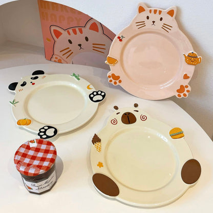 Animal Series Ceramic Dessert Plates – 3 Adorable Designs | Perfect for Gifting