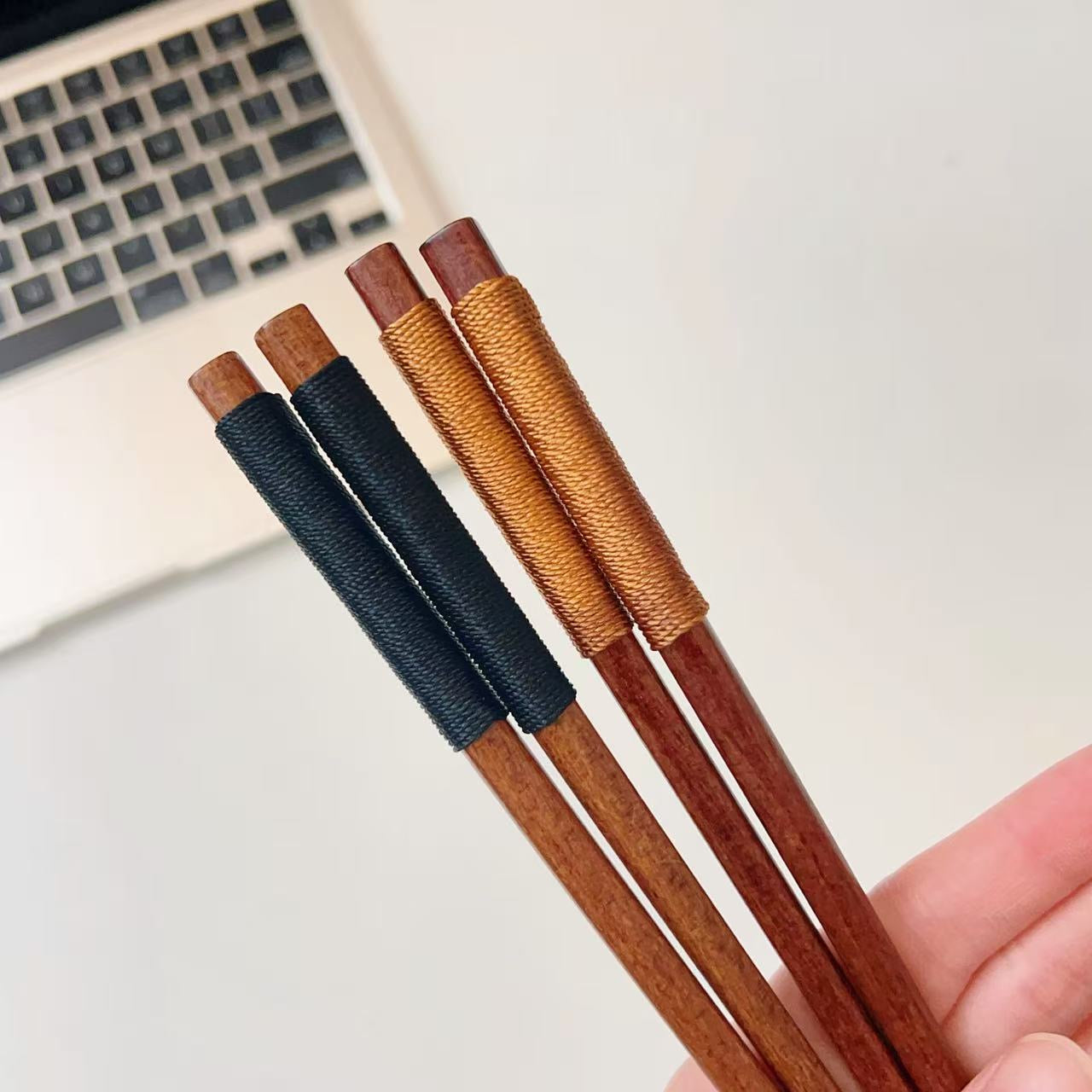 Japanese Style Wooden Chopsticks with Wrapped Handle