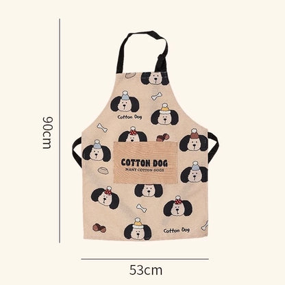 Animal Party Cooking Apron with Adjustable Neck Strap and Large Pocket – Machine Washable Designs