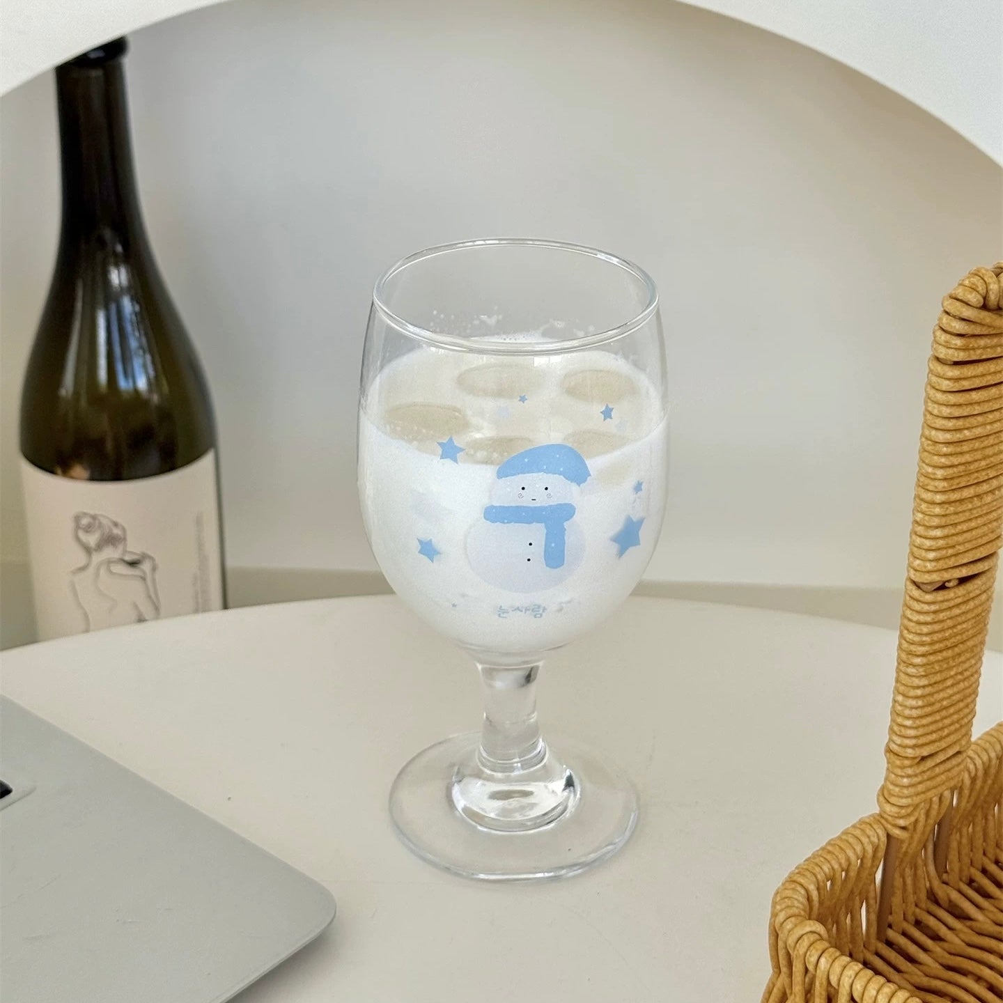 Winter Snowman Footed Wine Glass - 300ML