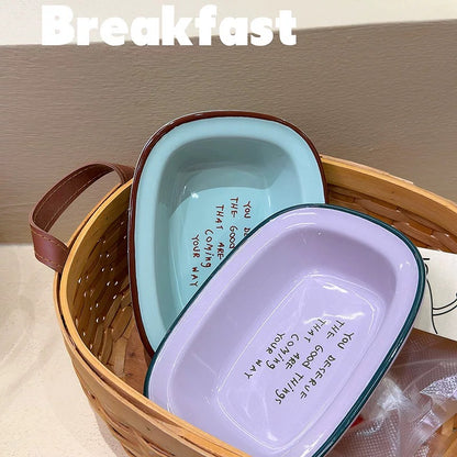 Pastel Colors Ceramic Breakfast Plate, 8-Inch