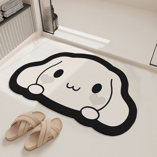 Cute Big-Ear Dog Bathroom Absorbent Mat