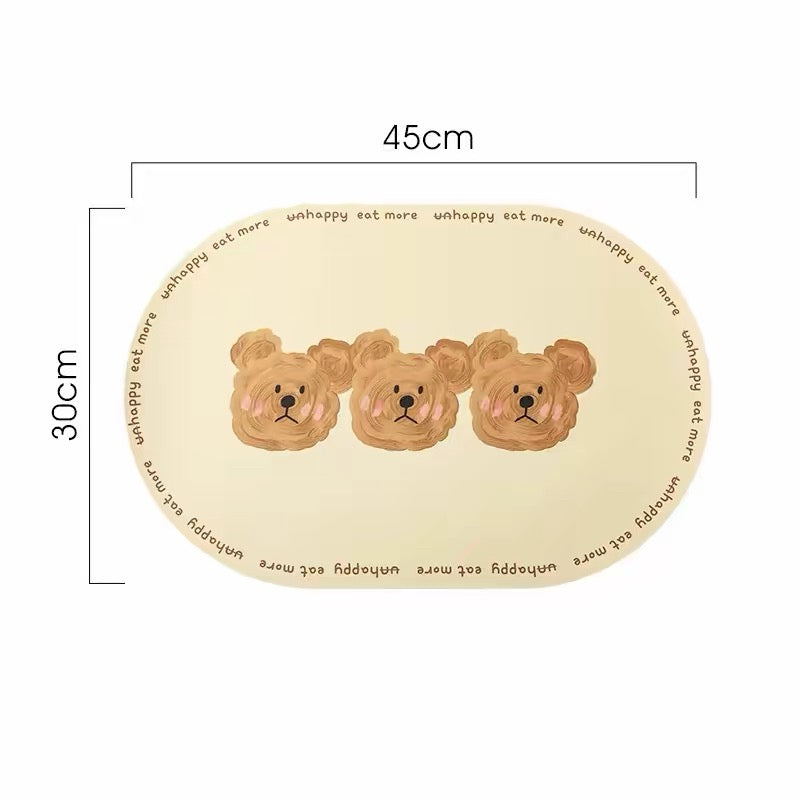 Emo Bear Waterproof Leather Placemat – 4 Styles