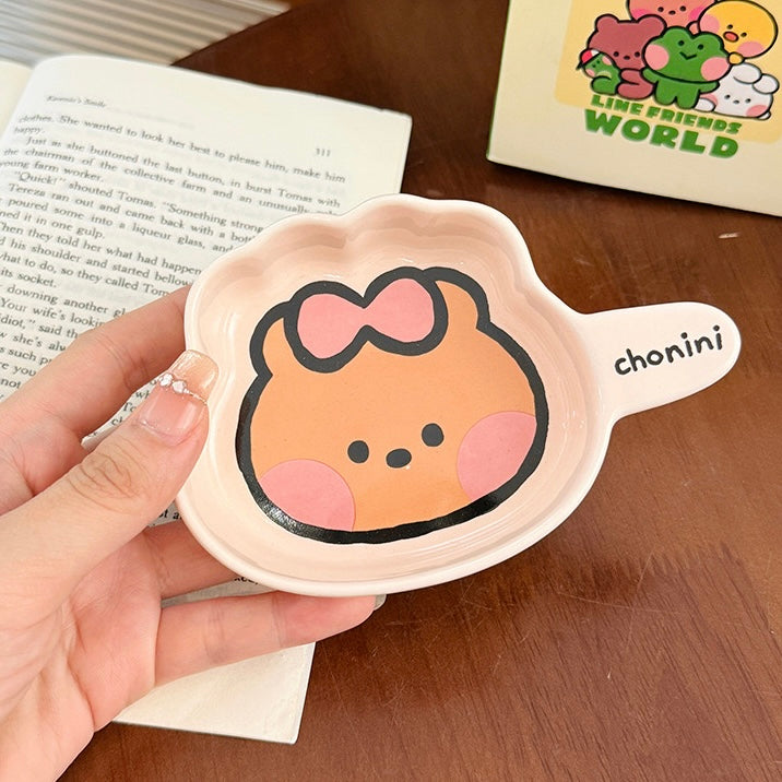 Brown Bear Family Ceramic Sauce Dish