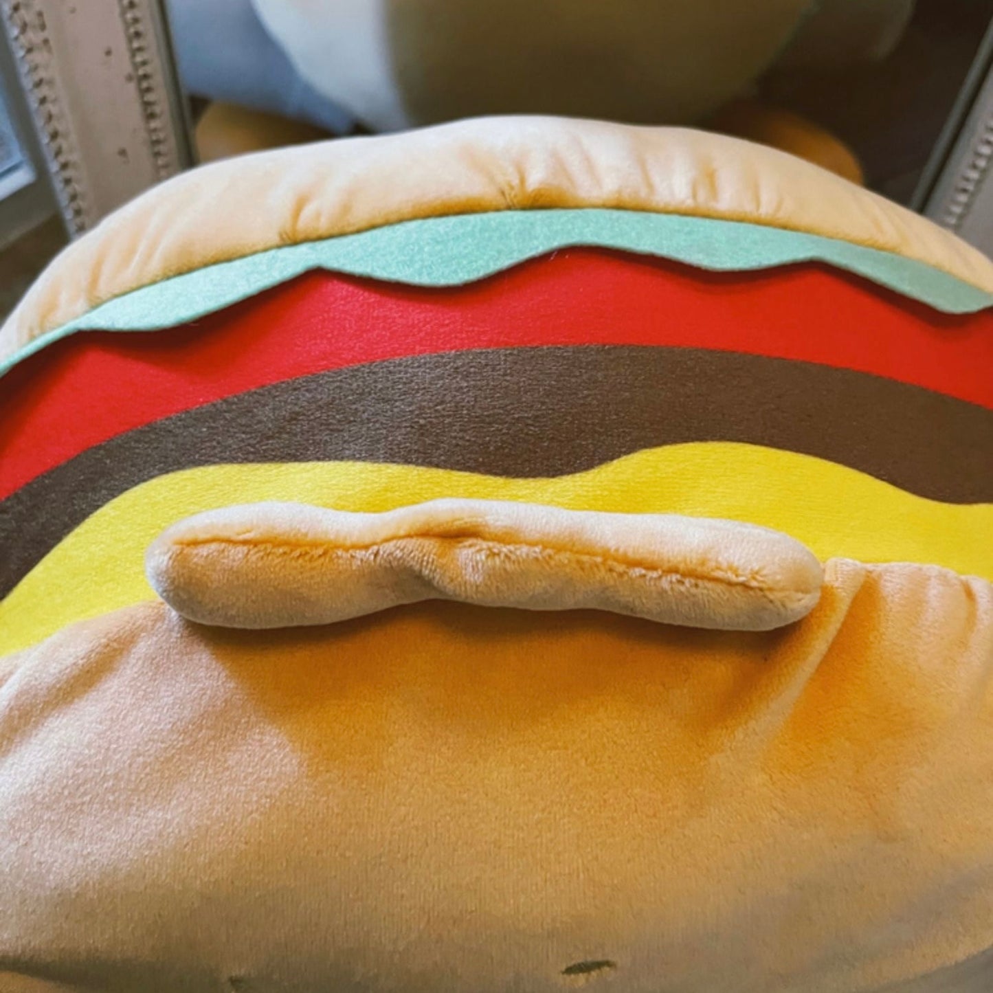 Burger Dog Kawaii Plush Pillow – 2 Sizes