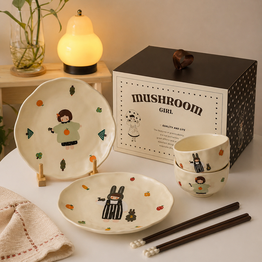 Cute Couple Series Tableware Gift Set - Set of 6