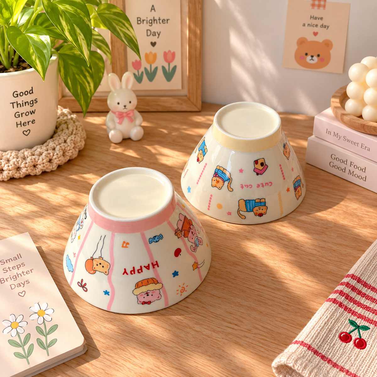 Cute Cat Kawaii Ceramic Cereal Bowl – 350ML