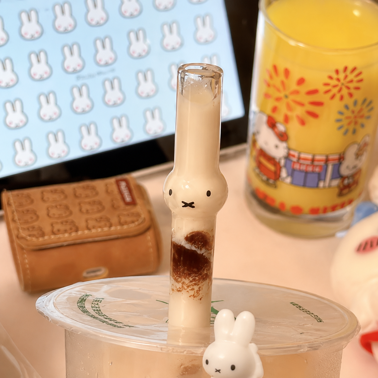 Reusable Miffy Bunny Glass Straw – 21CM